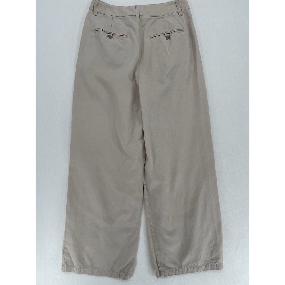 Madewell Pleated Wide Leg Size 8 Beige Lyocell Linen Blend High Rise Trouser - Picture 2 of 8